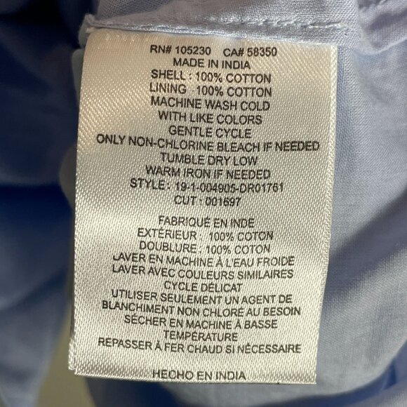 NEW Joie Womens Small Blue Long Sleeve Cotton Swiss Dot Tiered Dress - Picture 5 of 8